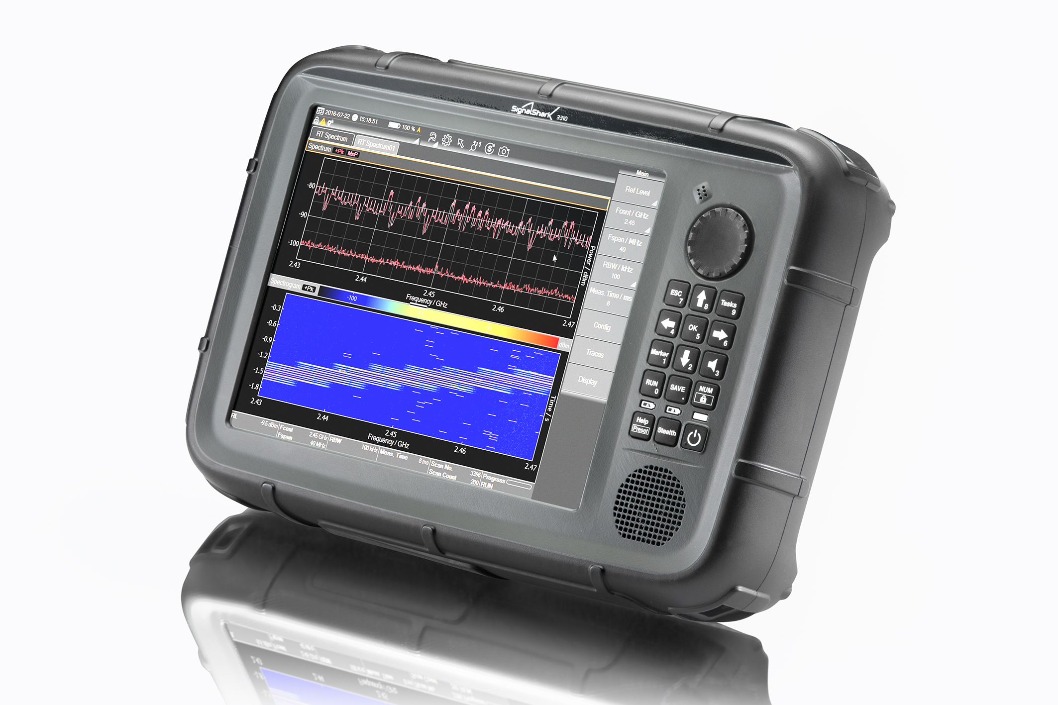 The SignalShark IQ recorder script allows for WAV format recording on devices like the SignalShark 3310.