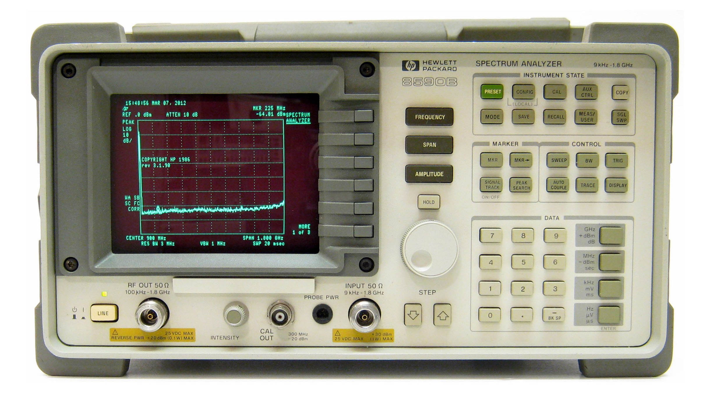 Image of Keysight 8590B 50/75 Ohm 9 kHz - 1.8 GHz Spectrum Analyzer