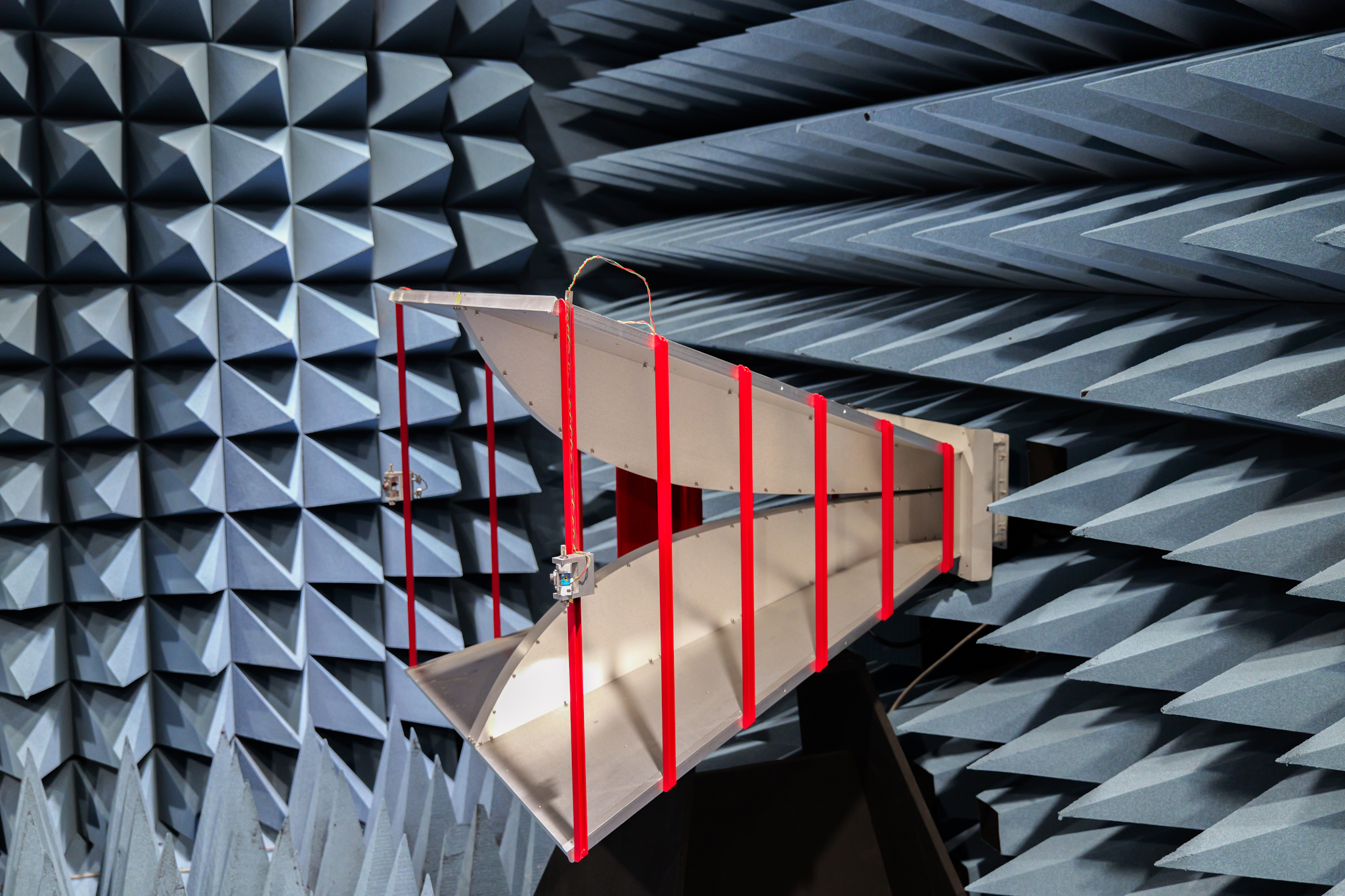 rf-amplifier-connected-to-antenna-in-anechoic-chamber