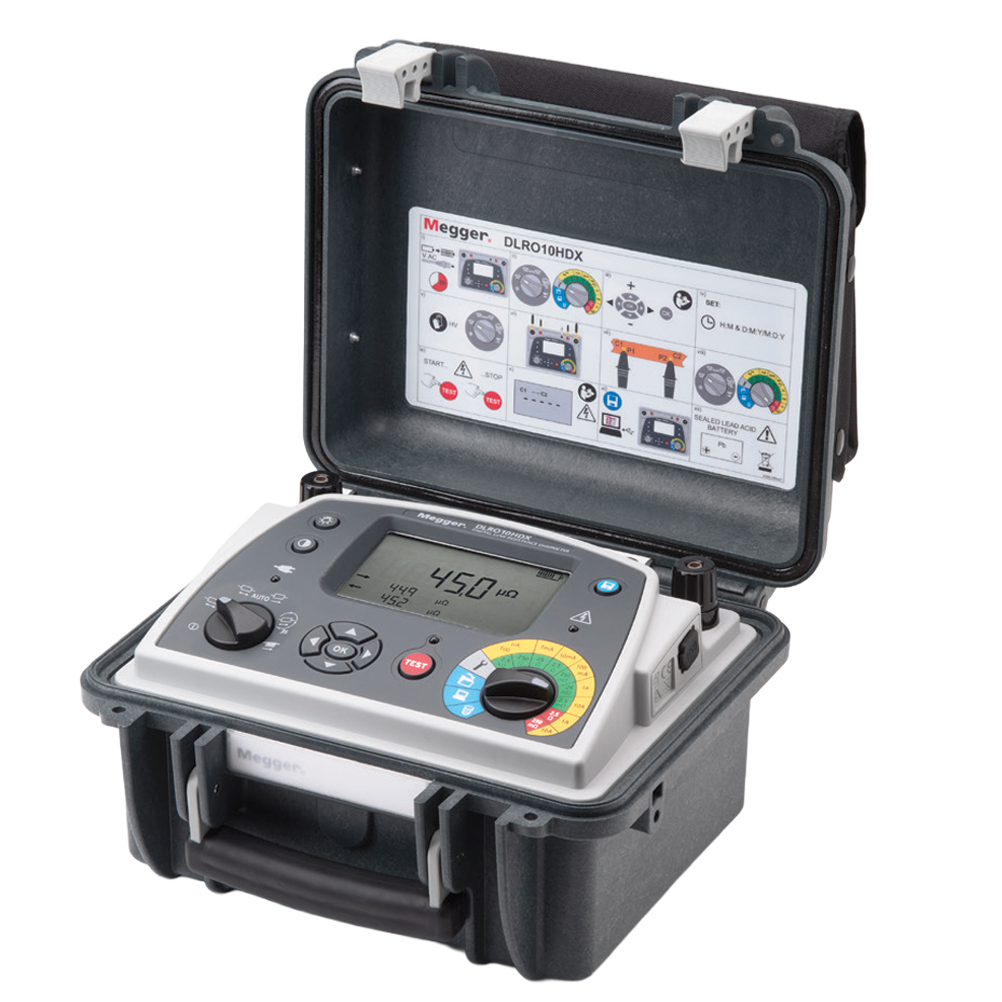 Megger DLRO10HDX Dual Power 10A Micro-Ohmmeter Megger DLRO10HDX Dual Power 10A Micro-Ohmmeter