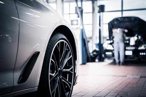 Car in a repair shop