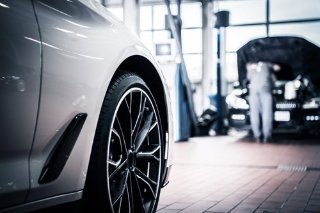 Car in a repair shop
