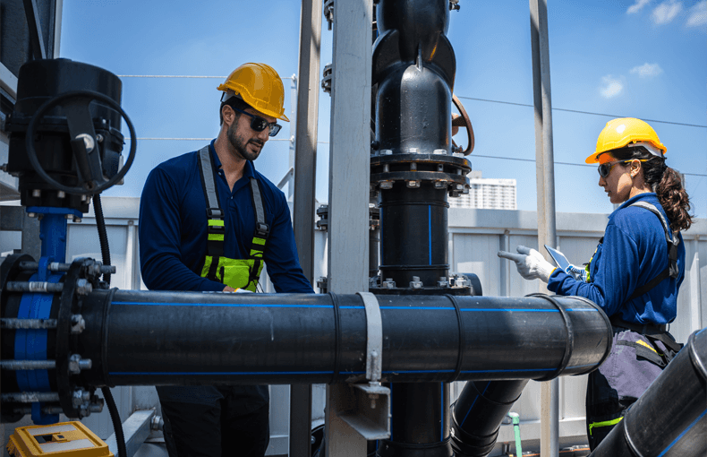 Fixing a broken industrial pipe