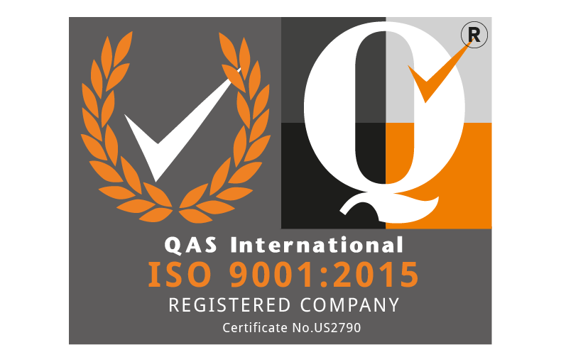QAS International ISO 9001:2015 Registered Company logo